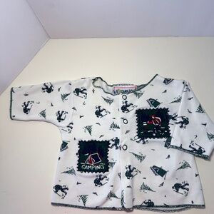 Granola Baby Retro Vintage 90s Outdoorsy Cardigan Button Down Skiing Camping
